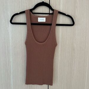 DISSH Chocolate Ribbed Tank Top